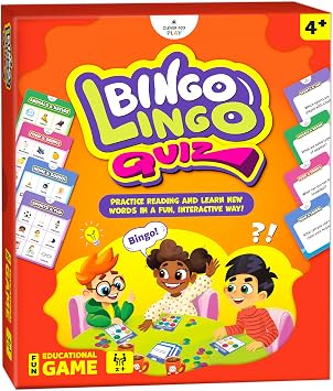 Lingo Bingo Game for Kids Ages 4-6, Themed Picture Word Toy for Homeschool