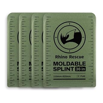 RHINO RESCUE First Aid Splint 36" X 4.3" Green-Gray, Keep Bones in Position 4, Folded
