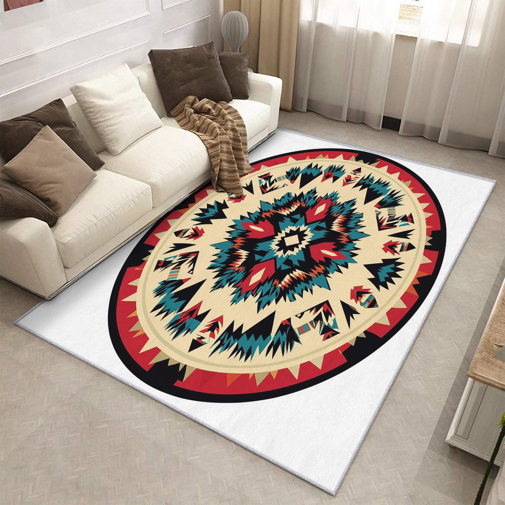 Tapis Poils Ras Doux et antidérapant grand modèle 180 x 240 cm lavable pour salon moderne
