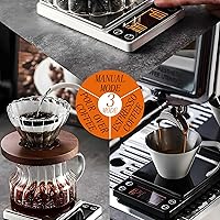 Vista 3 de Báscula de café espresso con temporizador de precisión de 6.6 lbs/0.00 oz, báscula digital de café para verter sobre café, portátil, recargable