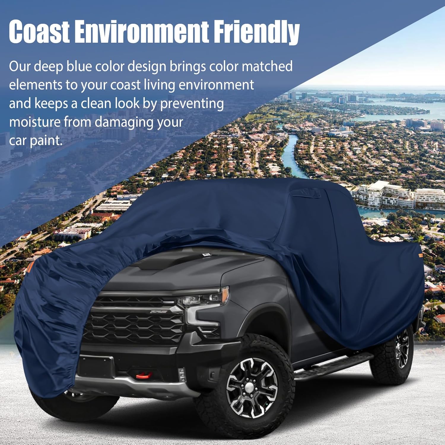 Waterproof Premium Truck Covers Replace for Ford F-Series,Chevy Silverado,Dodge Ram CrewCab 5.5 ft, Heavy Duty with Cotton Liner Car Cover with Zipper Door for Snow Rain Dust Protection