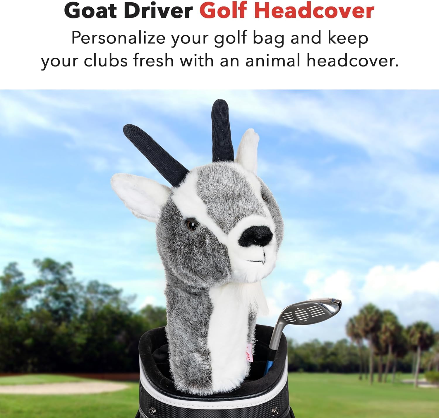 Daphne's Headcovers Goat Driver Headcover | Premium Driver Headcovers | Funny Golf Club Covers | Stylish Protection for Your Clubs | Men's Golf Gear | Driver Headcover for Men and Women