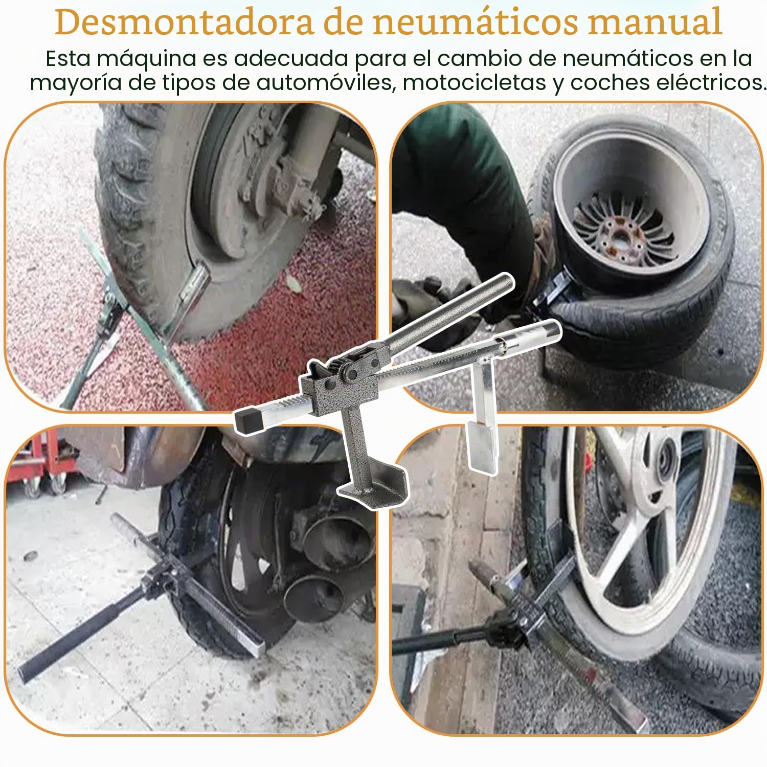Cambiador de neumáticos universal para coches y motocicletas, kit de reparación de neumáticos de camiones y herramientas de extracción de neumáticos de coche y motocicleta (negro, 43 cm)