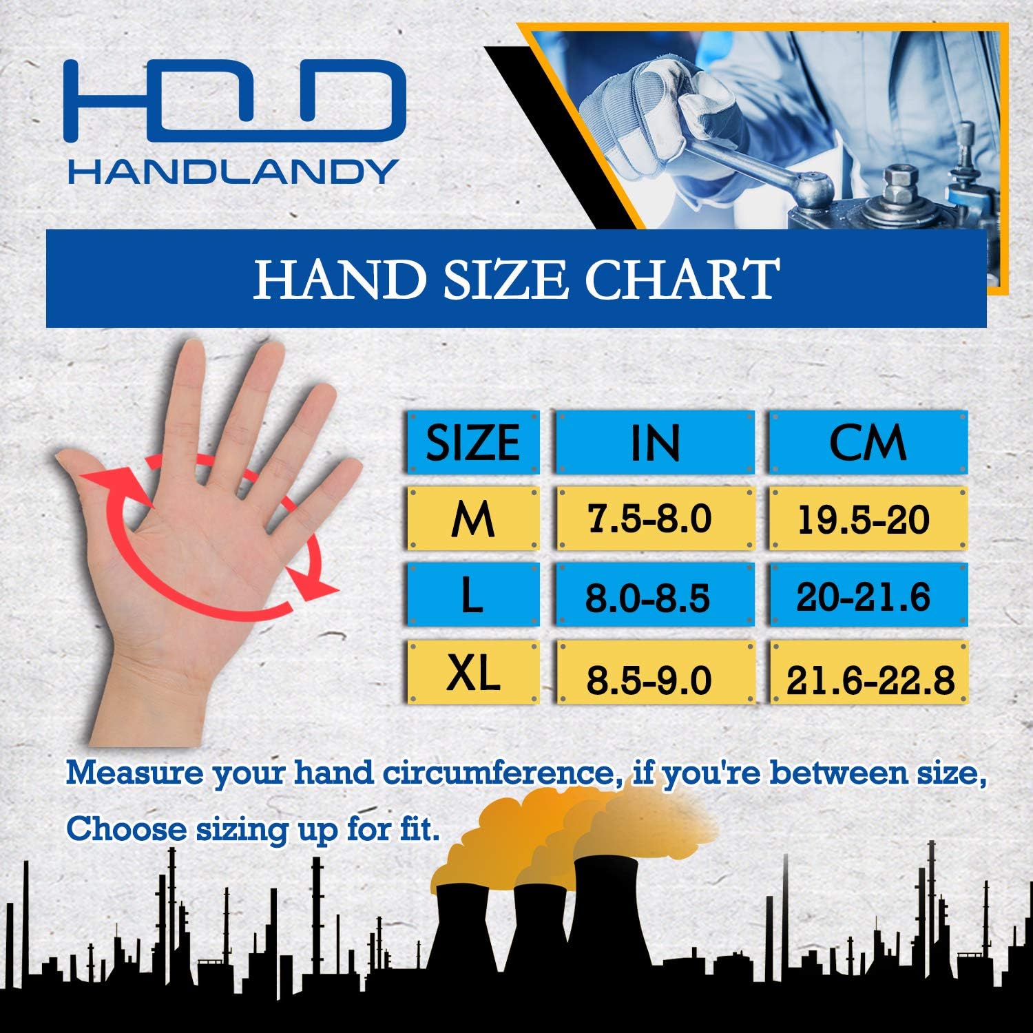 HANDLANDY Men Utilty Men Utilty Leather Work Golves, Goatskin Driver Yard Work Gloves