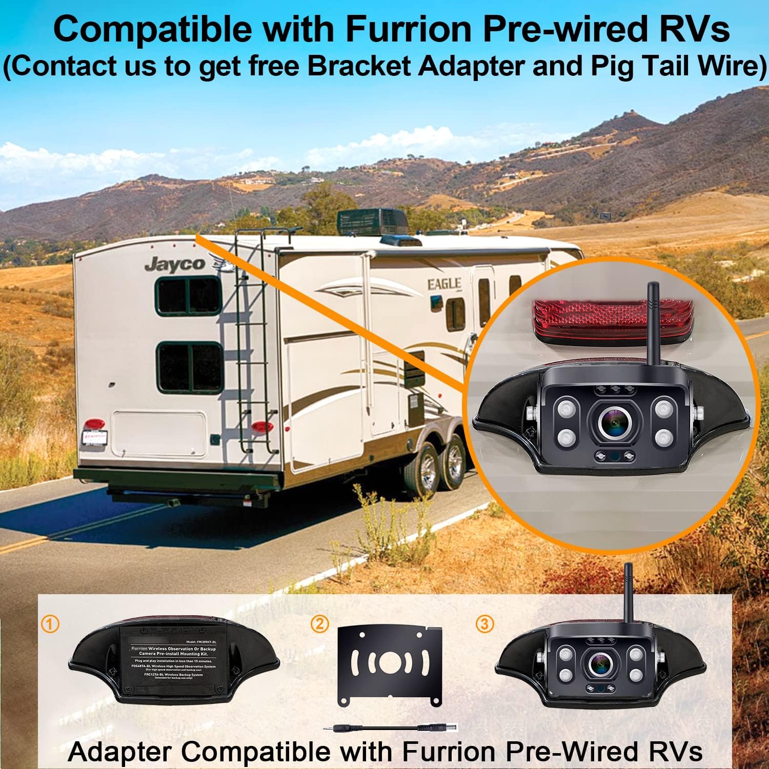 Get Cheap Price Wireless Backup Camera for RV HD 1080P 2 Rear View Camera 7‘’ DVR Touch Key Monitor Stable Digital Signals,Support 4 Cameras with Adapter for Furrion Pre-Wired RV,Trailer,Truck,5th Wheel DoHonest- V23