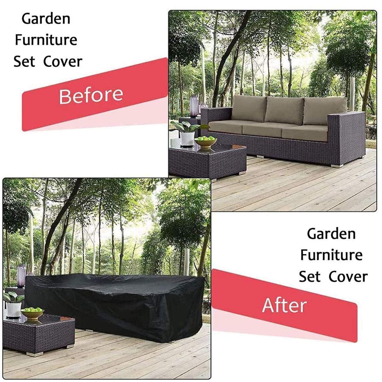 Fodere per mobili da Giardino 220x220x85cm, Copertura per mobili da Giardino, 420D Resistente Tessuto Oxford Antivento Impermeabile Anti-AV Cubo Copritavolo da Esterno