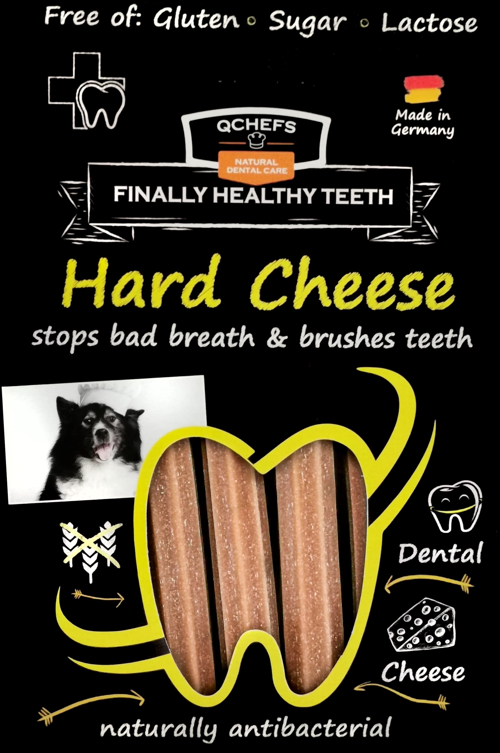 Hard Cheese 4er | Dogs Dental Care Snack | Chews against Bad Breath & Gingivitis | Scaler | Dogs treat | Cheese - naturally antibacterial