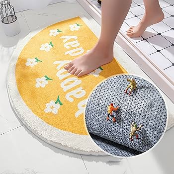 Amazon | 玄関マット 屋内 室内 洗える 半円形 無地 かわいい