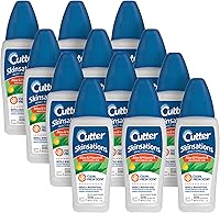 Cutter Skinsations Insect Repellent Pump Spray 7% DEET, Clean Fresh Scent, 6oz 12-Pack - Mosquitoes, Ticks, Bugs Protection