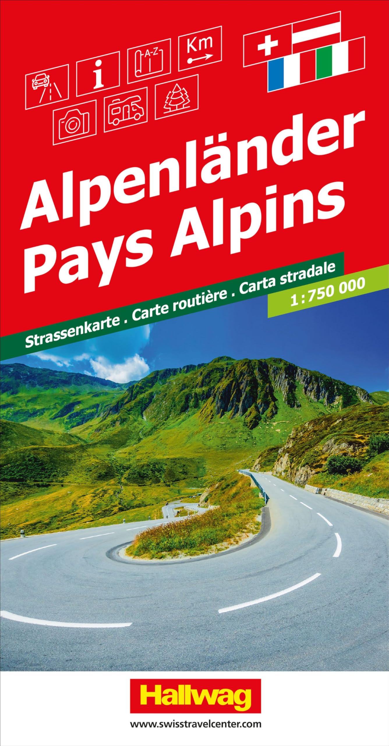 Alps: Mit Schweiz, Österreich, Frankreich und Italien. Inkl. Ortsverzeichnis und Reiseinformationen (Road maps)