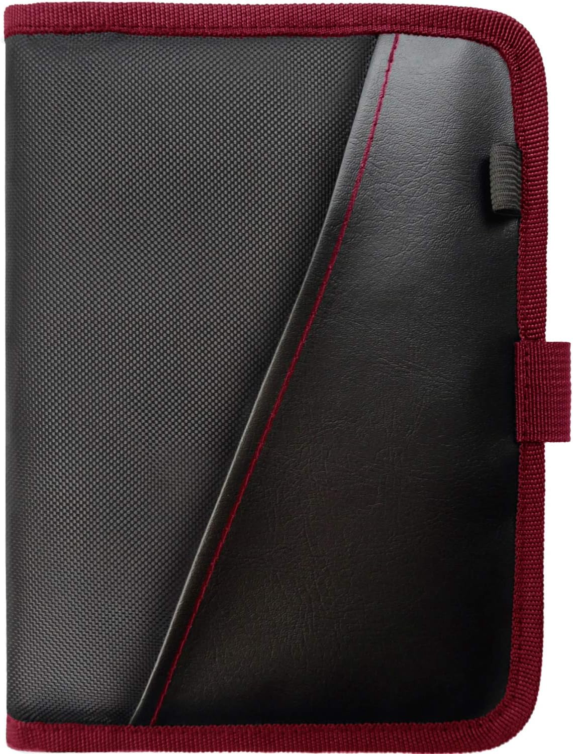 Glove Box Compartment Organizer - Car Document Holder - Owner Manual Case Pouch - Vehicle Storage Wallet for Registration & Insurance Card - Premium Auto Paperwork Holder - Log Book included - Red