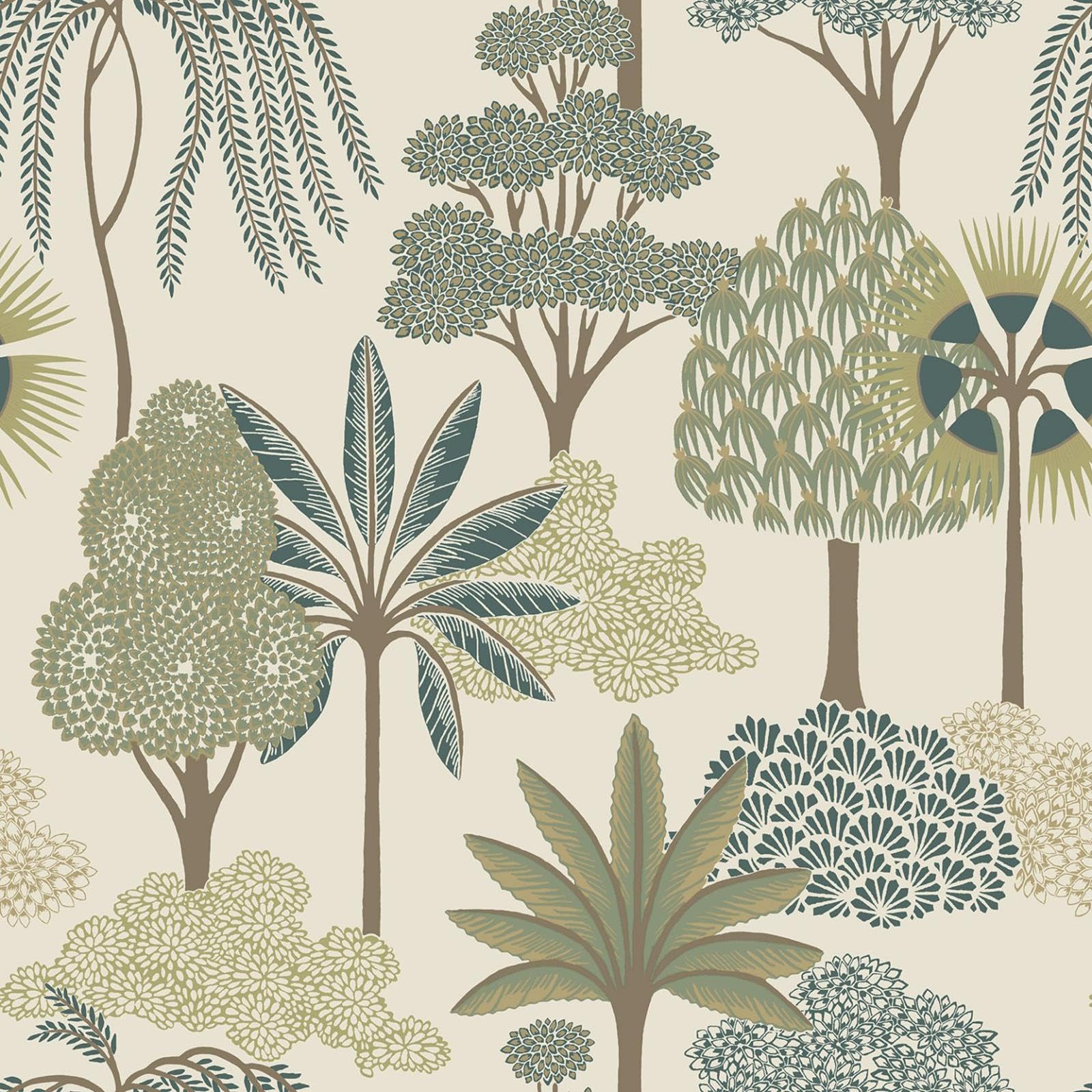 Akiko Green Wallpaper Foliage Botanical Jungle Cream Paste The Paper
