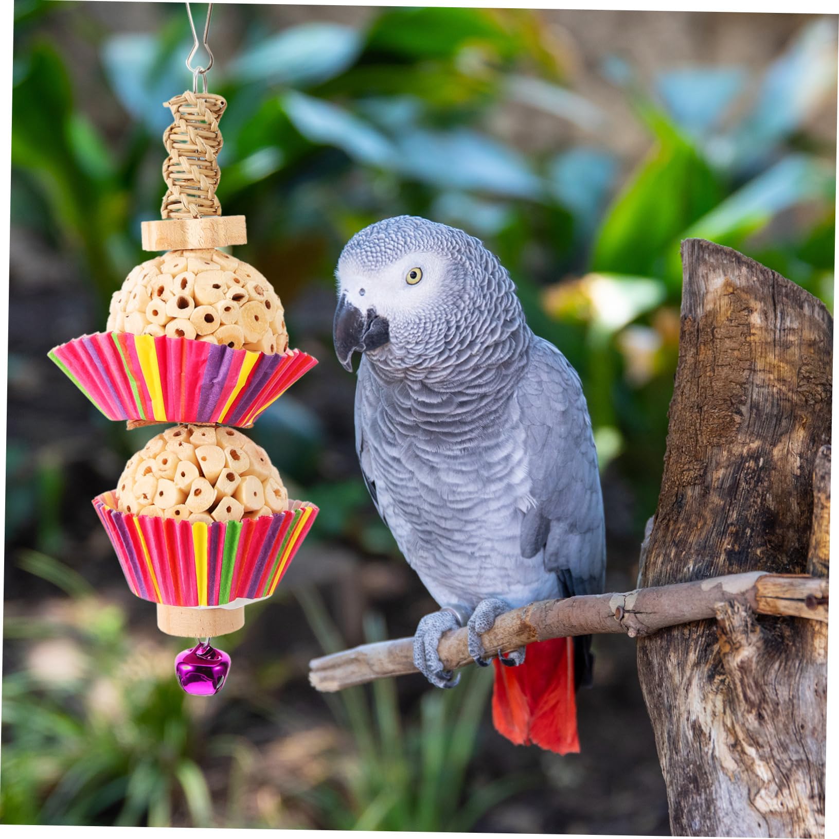 BESPORTBLE Parrot Chewing Toy Suspendu pour Oiseaux Jouet à Mâcher Amusant Et Décoratif pour Perroquets Et Calopsittes pour Forage Divertissement des Oiseaux