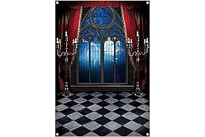 Gothic Vampire Medieval Castle 5x7ft Halloween Decor Moon Backdrop for Photo/Party
