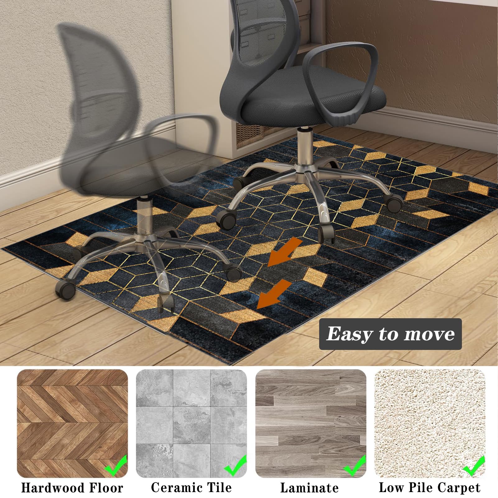 Schutzmatte und Schreibtischstuhl Unterlage, Gaming Stuhl Unterlage Bodenschutzmatte für Hartböden, Bürostuhl Unterlage, Gamer Teppich, Bürostuhl Matte für harte böden parkett rollstühle 120 x 140 cm