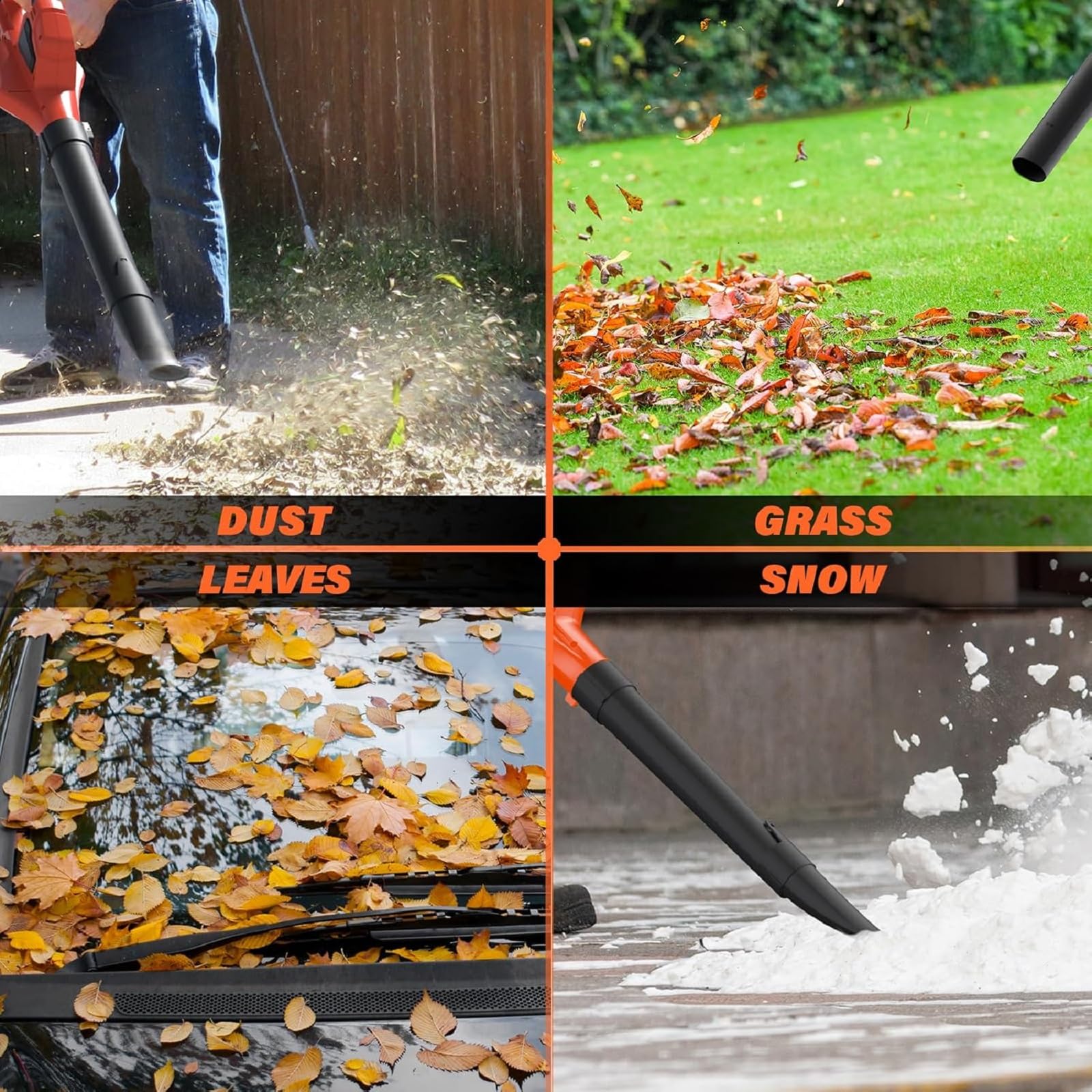 Maxlander Cordless Leaf Blower, leaf blower and vacuum with 2x2.0Ah Battery and Charger, Two-Speed Mode, garden Air Blowers for Lawn Care, Debris Dust Cleaning — view 6