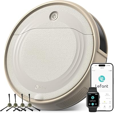 Lefant M310 Robot Aspirador, Succión 4500pa, 180min Autonomía, 6 Modos De Robot Limpieza, Evita Obstáculos con Precisión, Ideal para Limpiar Pelo de Mascotas y Residuos
