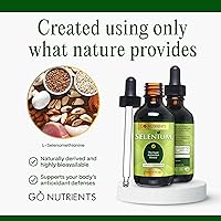 Vista 4 de Go Nutrients Suplemento de selenio de 200 mcg, gotas líquidas sin levadura, gotas de selenio, suplementos de hierbas con selenio mineral traza