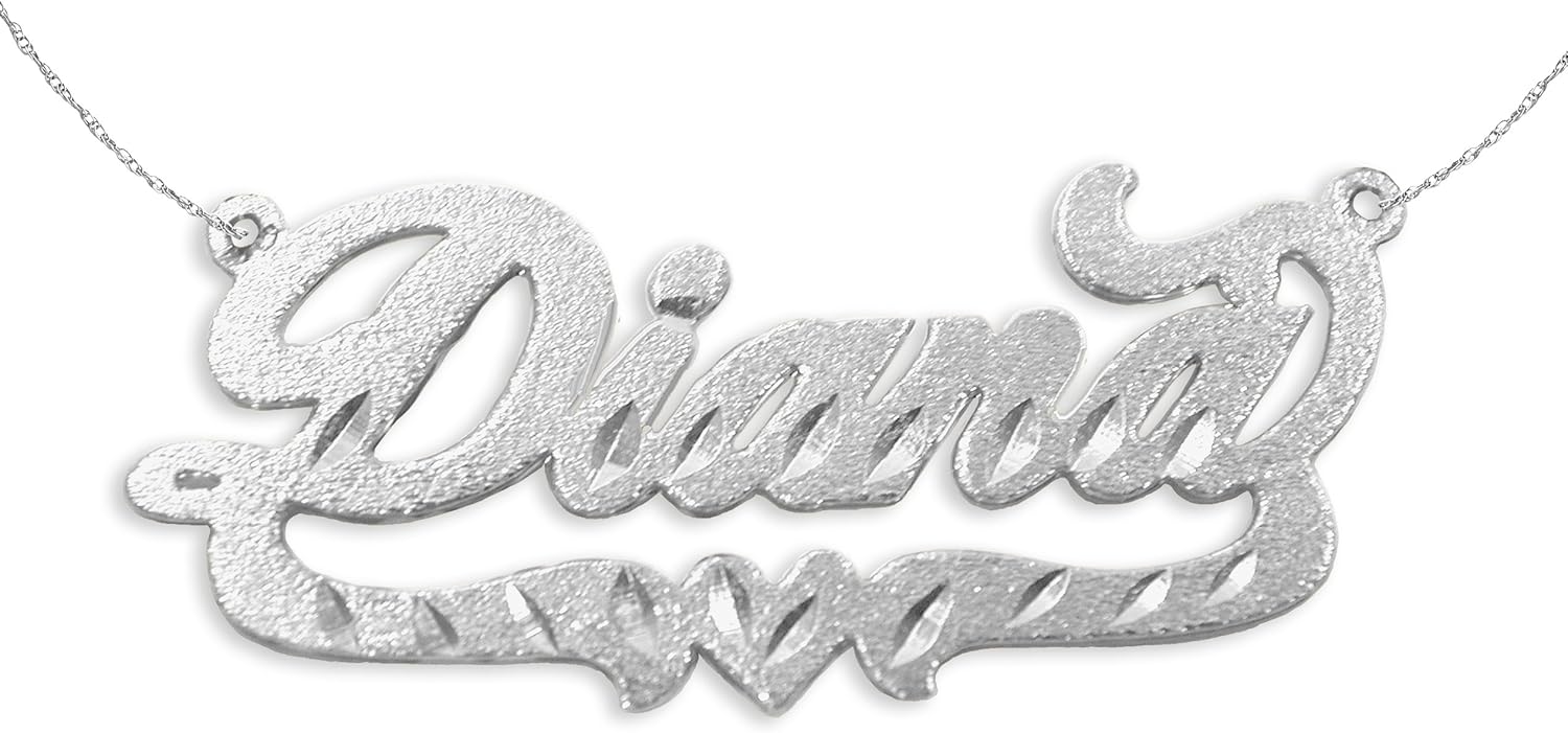 Name Necklace - Personalized - Sterling Silver - Handcrafted Designer - Customized Name Jewelry Gift - Made in USA