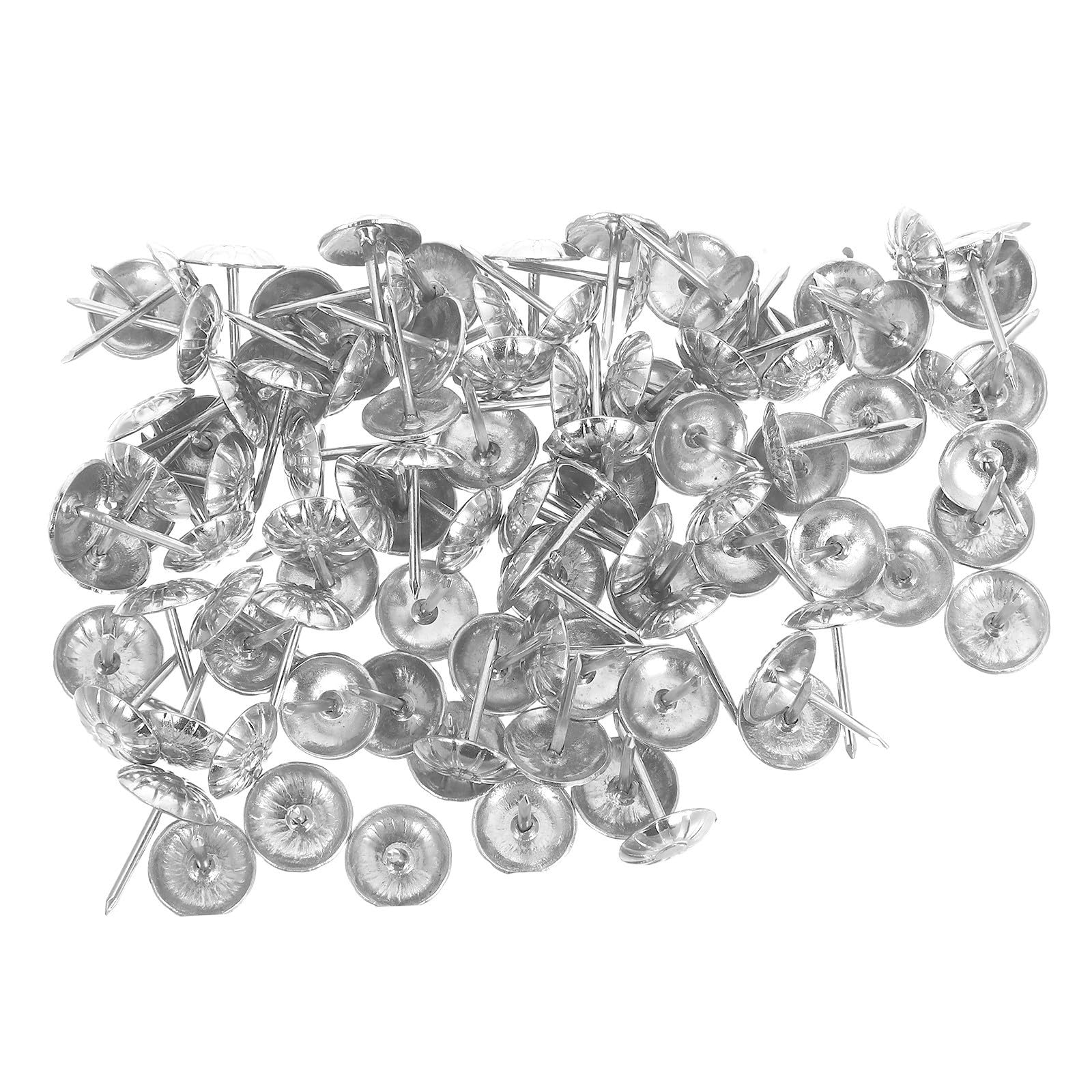 Chinchetas decorativas de margarita en hierro plata para oficina pack de 200 unidades