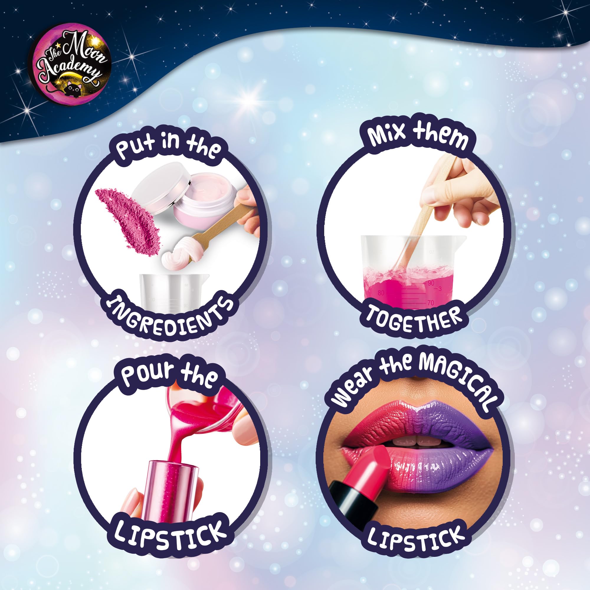 Lisciani, MOON ACADEMY, Moon Lipstick, Lipstick Making Kit for Children aged 7 and over, Thermochromic Make-up - Image 4