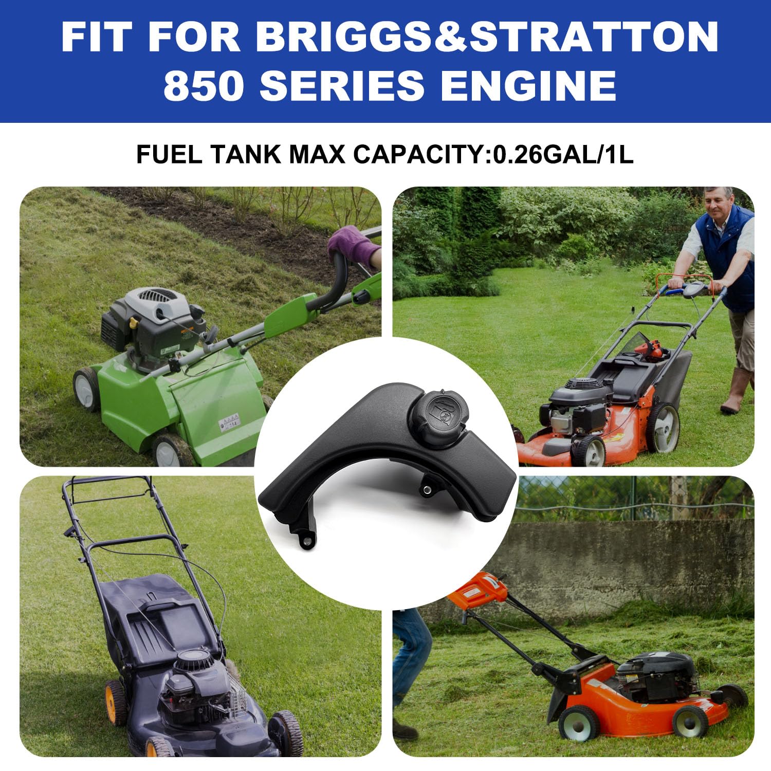 shiosheng Kraftstofftank Metall für Traktor, Rasenmäher, Ersetzt Briggs & Stratton 590949, Benzin, MOTOR_ENGINE_FUEL_TANK