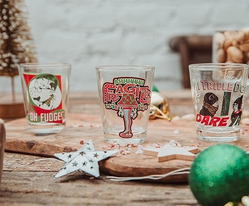 Miniatura 6 de A Christmas Story Quotes - Juego de 4 vasos de vaso de chupito de whisky de 2 onzas