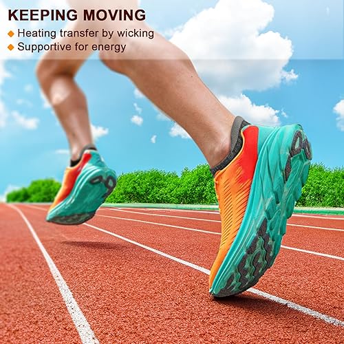 Miniatura 8 de KEMISANT Calcetines de correr para hombre, 6 pares, calcetines de compresión atléticos acolchados para hombre, soporte para caminar y arco