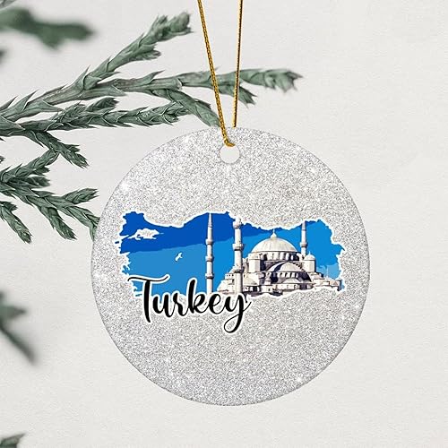 Vista 51 de Christmas Round Ornament South Africa Lands Ceramic Keepsake Visitor Souvenir 3 Inch with Gold String Hometown City Pride Home Decorations Christmas