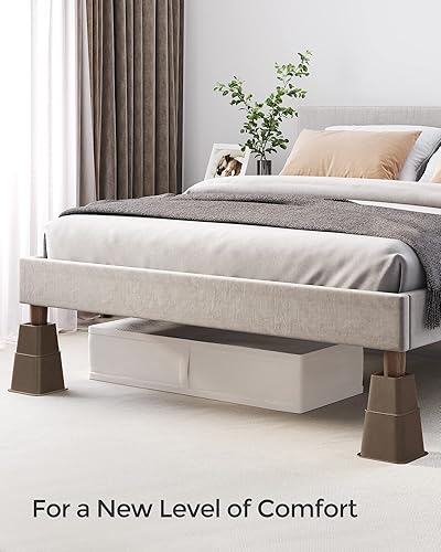 Miniatura 5 de SONGMICS Elevadores de cama, paquete de 4 elevadores de muebles, elevadores de cama resistentes en alturas de 3, 5 u 8 pulgadas, eleva hasta 1300