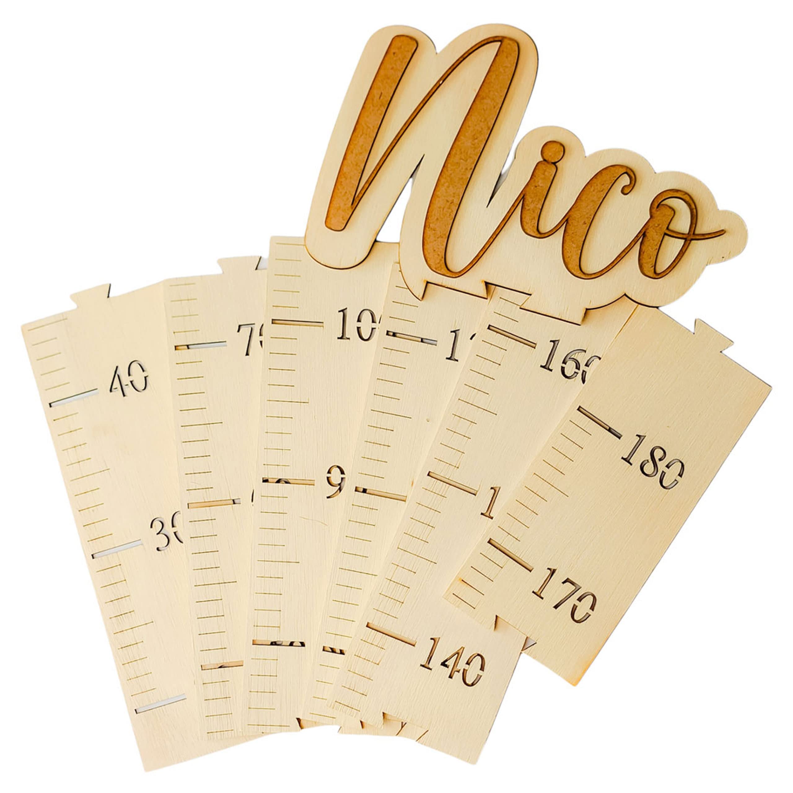 Little_Dreams_ Tabla de Crecimiento Infantil Madera NOMBRE PERSONALIZABLE COLORES,Medidor infantil personalizado.HASTA 3 NOMBRES Regla para Gráfica de Altura Colgar en la Pared para niños y niñas.