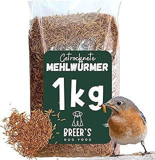 BREERs Dried Mealworms 1 kg Food Wild Bird Food All Year Round Insect Snack Hedgehog Food Hamster Squirrel Fish Food Rodent Reptiles Poultry Food Turtles Birds Fish Hedgehog Bird Food product image