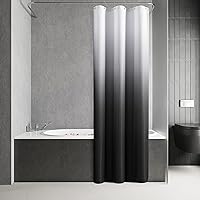 Vista 27 de Cortina de ducha de 78 pulgadas de largo, tela texturizada, cortinas de baño marrones, cortinas de poliéster degradado para baño, cortina de ducha