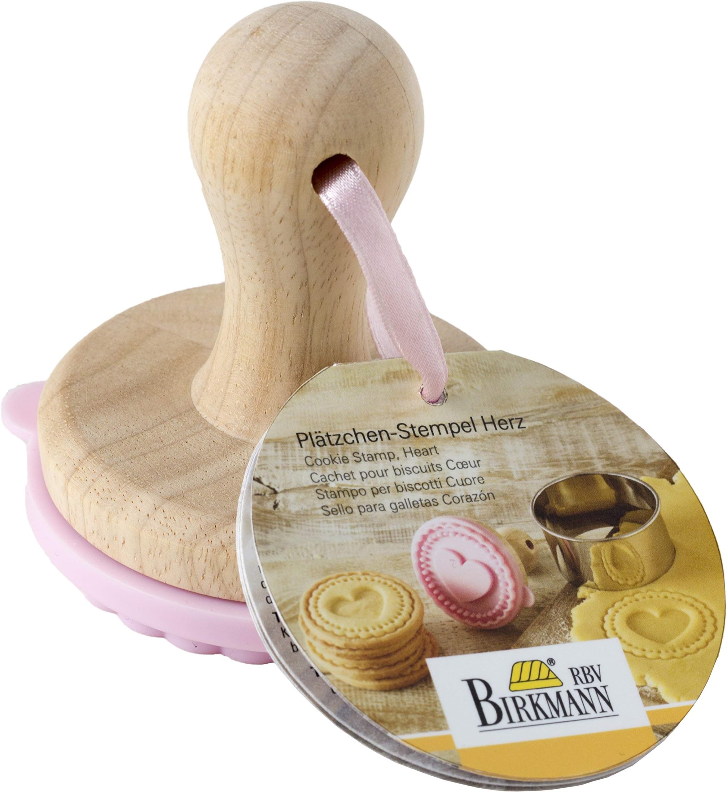 Birkmann Cookie Cutter, Stainless Steel, 4 Units, Wood, Pink, 8,5 x 7,5 x 7,5 cm