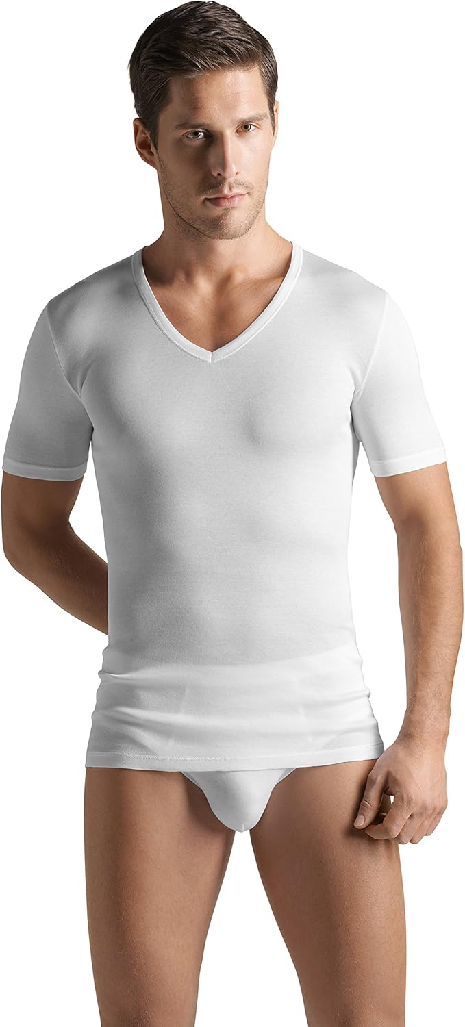 Hanro Men's Cotton Pure V-neck