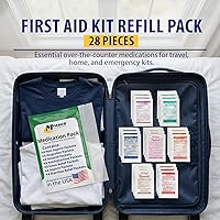 Vista 4 de Kit de primeros auxilios Suministros de recambio Paquete de medicamentos para rellenar kits pequeños o viajar
