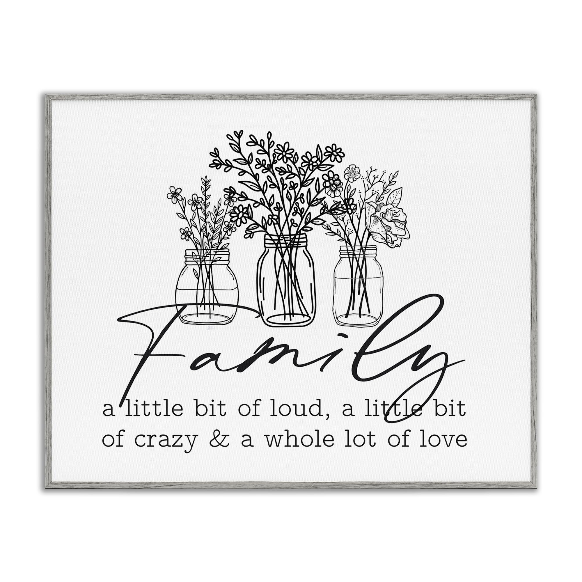 'Heartwarming Family Phrase Botanical Blossoms'| Framed Giclee Art