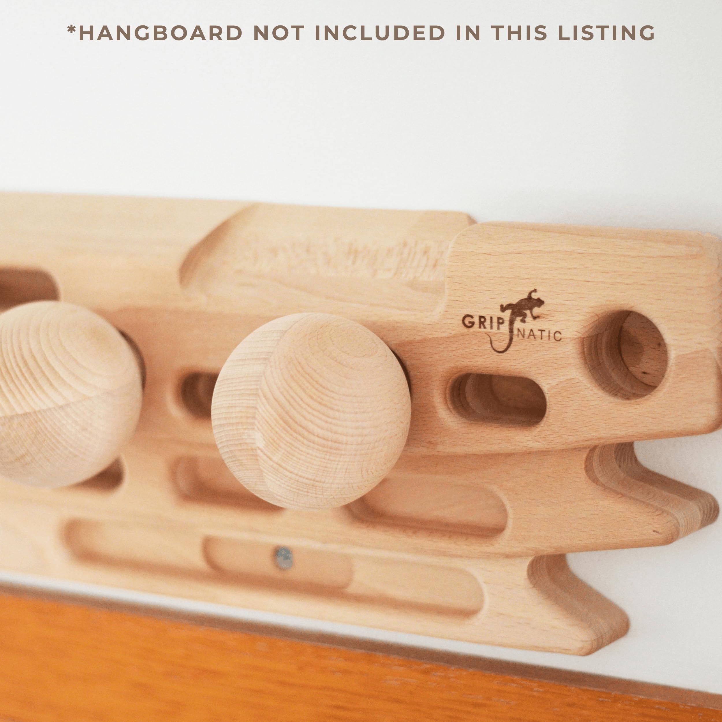 Kugelgriffe für FingerPeg 1.0 – EIN Paar kugelförmige Klettergriffe für Pegboard - Holzsphärenstangen Φ76 mm - FingerPeg 1.0 Erweiterungsgriffe zum Training des Pinchgriffs