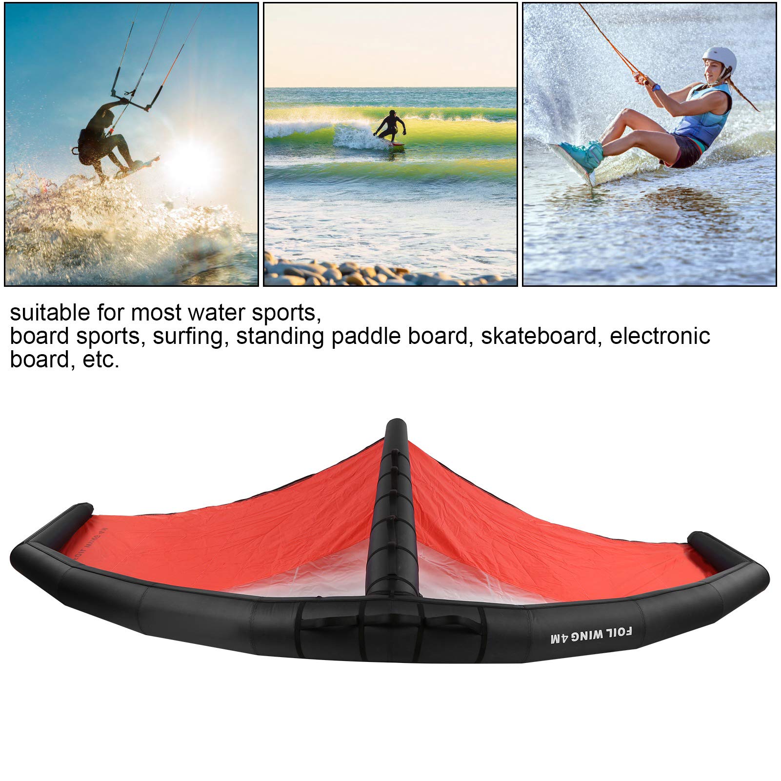 Keenso Ala Inflable Portátil, Cometa de Surf Inflable de Poliester TPU, Equipo de Deportes Acuáticos de 5 PSI con Control Portátil, Configuración Portátil, para Usuarios