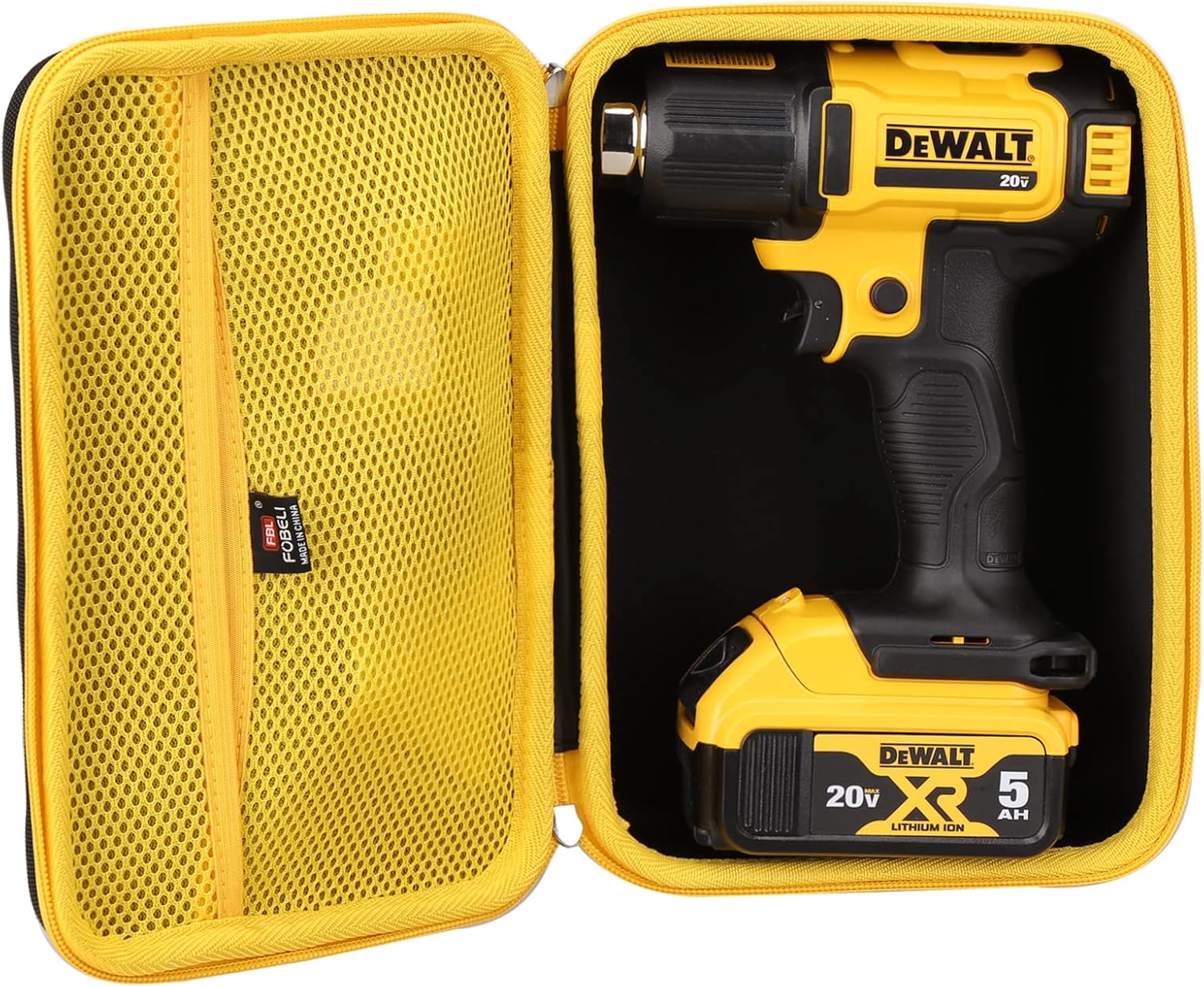 FBLFOBELI EVA Hard Travel Carrying Case Compatible With DEWALT 20V MAX Cordless Heat Gun/DEWALT 20V MAX XR Battery DCB205-2 ((Case Only)
