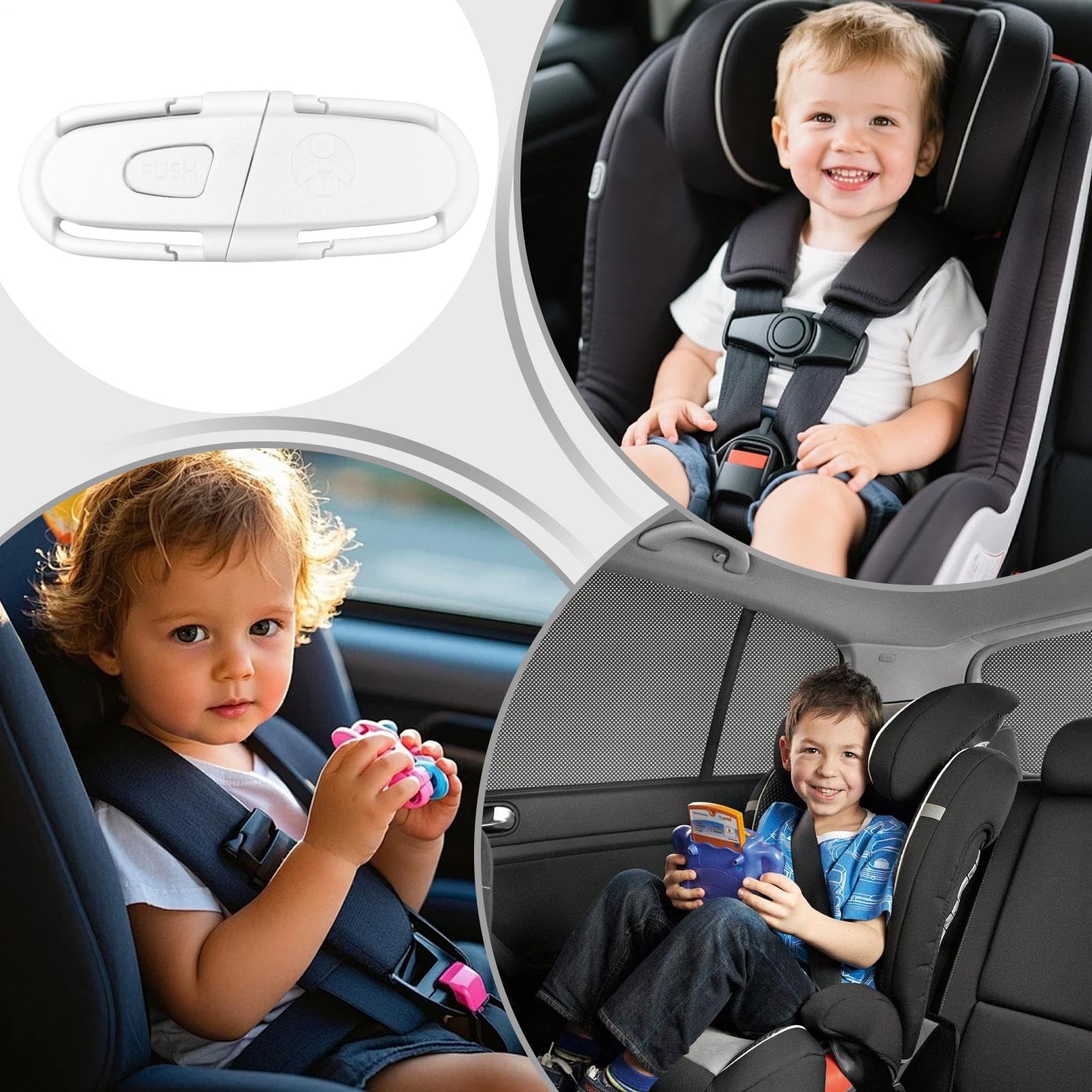 Anti Escape Car Seat Clip - Adjustable Universal Harness, Seat Belt Buckle, Child Protection Accessory, Kids Strollers High Chairs Schoolbags, Secure Travel and Everyday Use — view 5