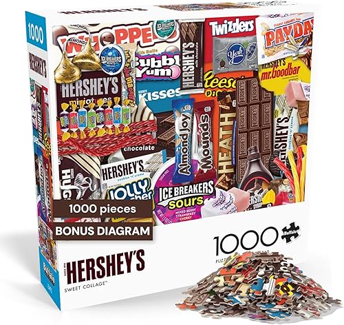 Buffalo Games - Rompecabezas de 1000 piezas de Hershey's Sweet Collage para adultos, imagen de caramelo colorido hecho en Estados Unidos
