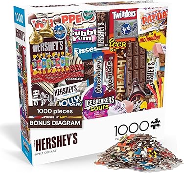 Buffalo Games - Hershey's Sweet Collage 1000 Piece Jigsaw Puzzle for Adults Colorful Candy Image Made in USA