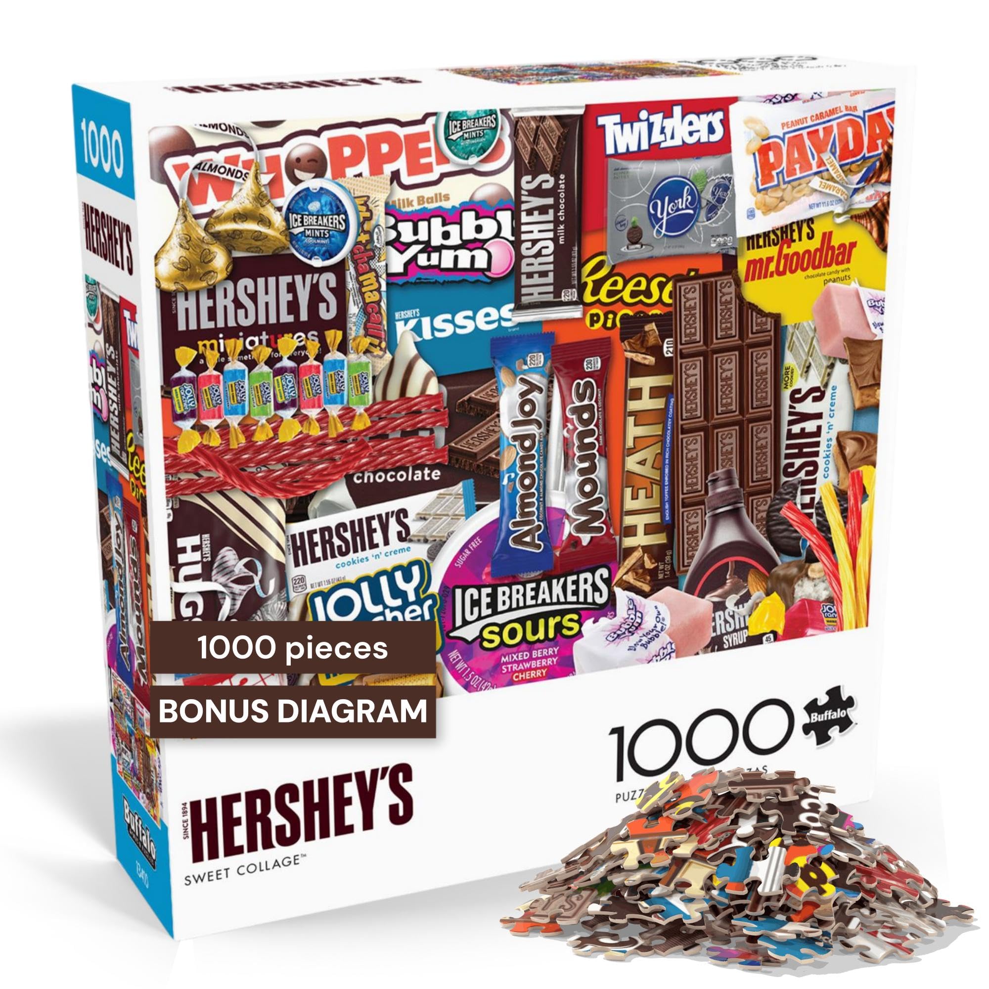 Buffalo Games - Hershey's Sweet Collage 1000 Piece Jigsaw Puzzle for Adults Colorful Candy Image Made in USA