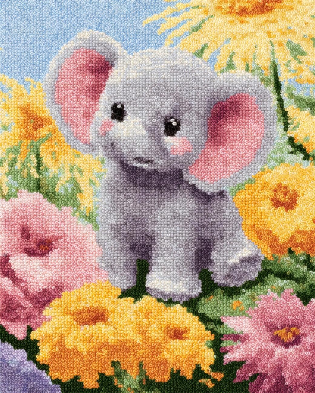 AxiangziK DIY Cross Stitch Kit Cartoon Elephant 11CT 30x40cm