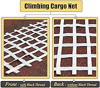 Vista 4 de Red de carga de escalada resistente, red ninja, escalera de cuerda para niños al aire libre, casa de árboles, patio trasero, patio trasero, patio