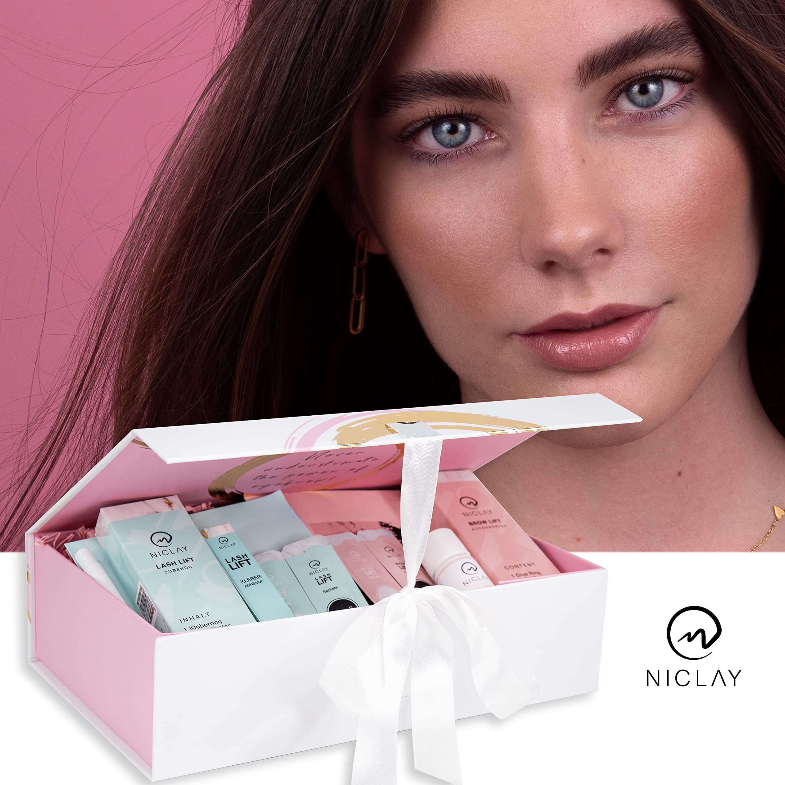 NICLAY Brow & Lash Lift Home Kit – Set lifting per ciglia e sopracciglia per casa, Lash & Brow Lift, lifting, laminazione, brows, sopracciglia e ciglia, set di laminazione per 1-2 applicazioni