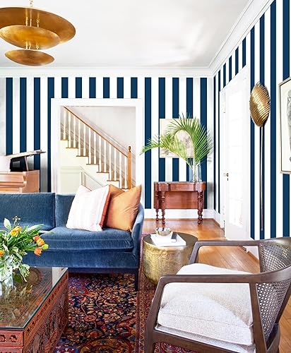 Miniatura 8 de Guvana - Papel tapiz de rayas autoadhesivo, removible, impermeable, decorativo, para sala de estar, dormitorio, gabinetes, estantes, forro de