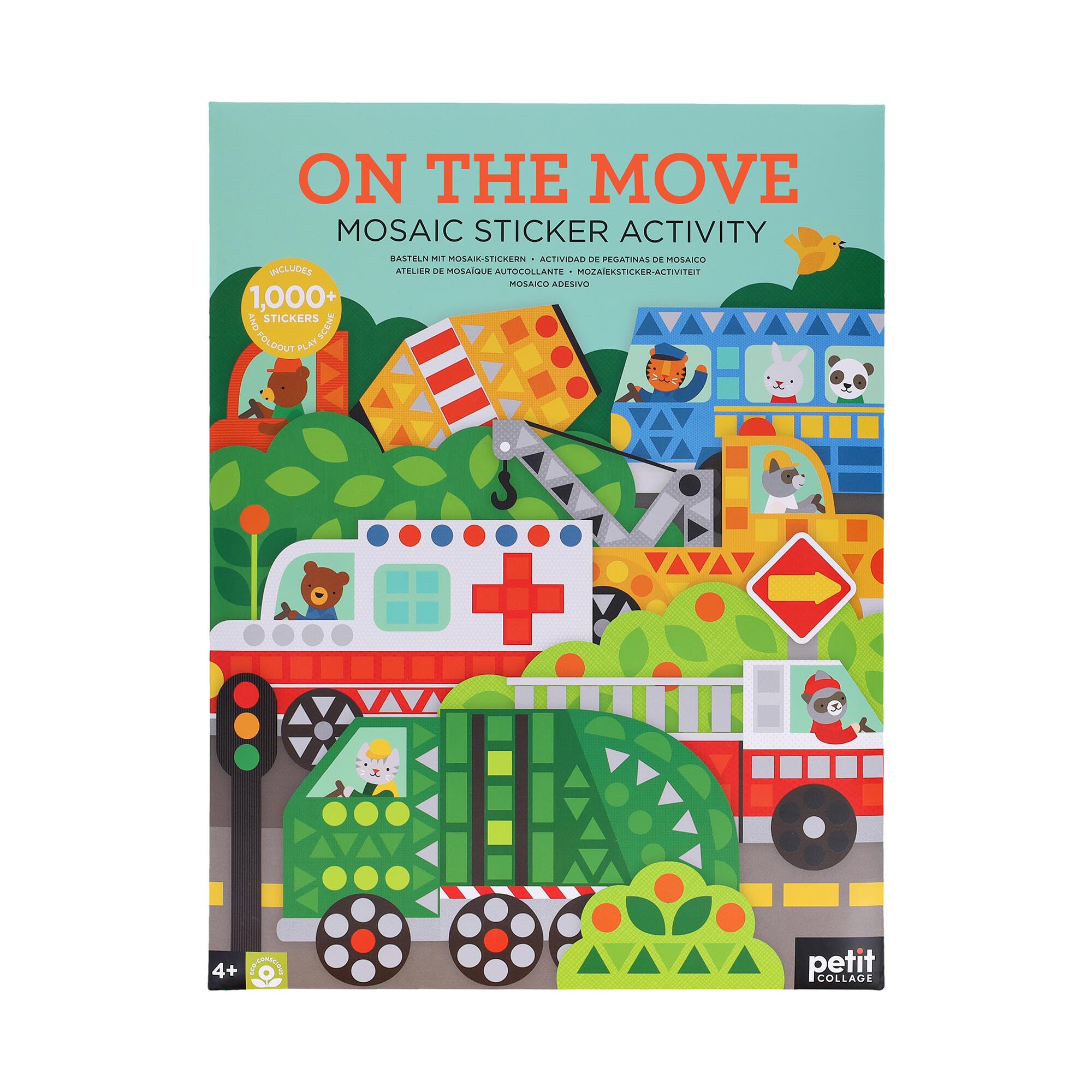 Mosaic Sticker Activity: On the Move, Multicolored, A4 (210mm x 297mm)
