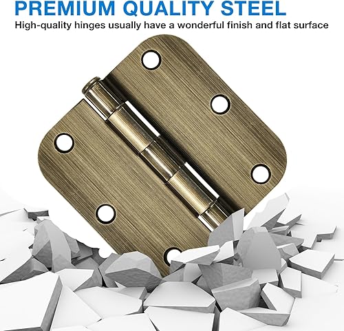 Vista 30 de Paquete de 6 bisagras redondeadas, radio de 5/8 de pulgada, herrajes para cabaña, bungalow, apartamento, casa rodante, rascacielos, habitación